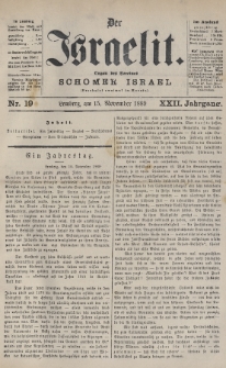 Der Israelit : Organ der Vereines „Schomer Israel”. 1889, nr 19