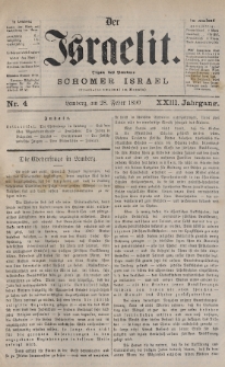 Der Israelit : Organ der Vereines „Schomer Israel”. 1890, nr 4