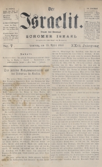 Der Israelit : Organ der Vereines „Schomer Israel”. 1890, nr 7