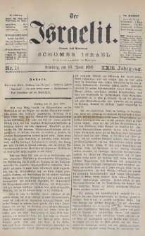 Der Israelit : Organ der Vereines „Schomer Israel”. 1890, nr 11
