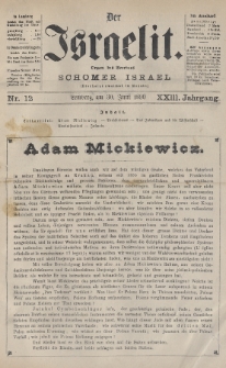Der Israelit : Organ der Vereines „Schomer Israel”. 1890, nr 12