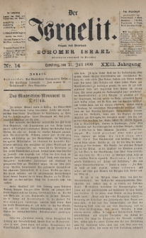 Der Israelit : Organ der Vereines „Schomer Israel”. 1890, nr 14