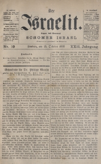 Der Israelit : Organ der Vereines „Schomer Israel”. 1890, nr 19