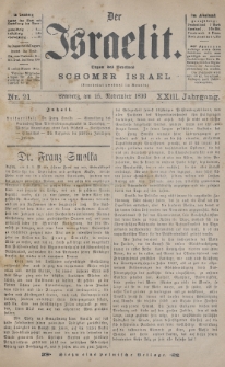 Der Israelit : Organ der Vereines „Schomer Israel”. 1890, nr 21