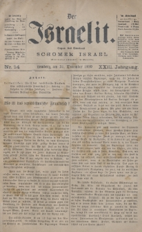 Der Israelit : Organ der Vereines „Schomer Israel”. 1890, nr 24