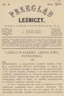 Przegląd Leśniczy. 1876, nr 8