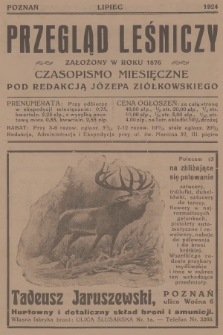 Przegląd Leśniczy : czasopismo miesięczne. 1924 (Lipiec) 