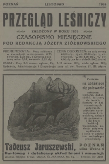 Przegląd Leśniczy : czasopismo miesięczne. 1924 (Listopad) 
