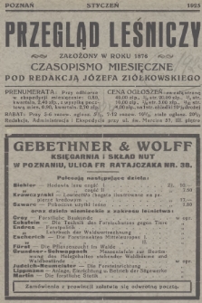 Przegląd Leśniczy : czasopismo miesięczne. 1925 (Styczeń)