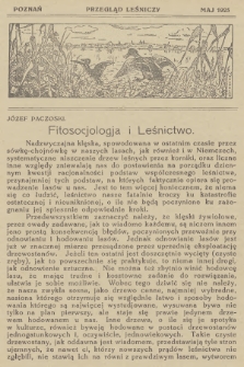 Przegląd Leśniczy : czasopismo miesięczne. 1925 (Maj)