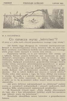 Przegląd Leśniczy : czasopismo miesięczne. 1925 (Lipiec) 