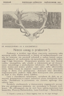 Przegląd Leśniczy : czasopismo miesięczne. 1925 (Październik)