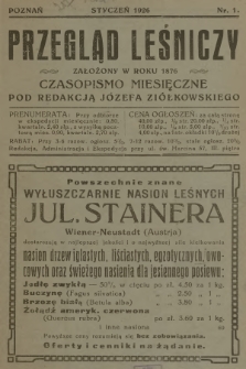 Przegląd Leśniczy : czasopismo miesięczne. 1926 (Styczeń)