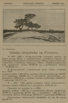 Przegląd Leśniczy. 1926 (Marzec)