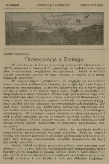 Przegląd Leśniczy. 1926 (Kwiecień)