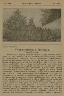 Przegląd Leśniczy. 1926 (Maj)