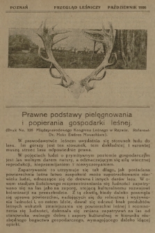 Przegląd Leśniczy. 1926 (Październik)