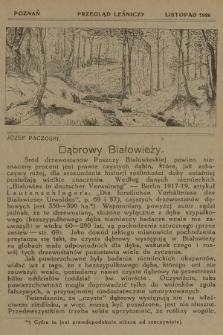 Przegląd Leśniczy. 1926 (Listopad) 