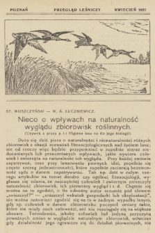 Przegląd Leśniczy. 1927 (Kwiecień)