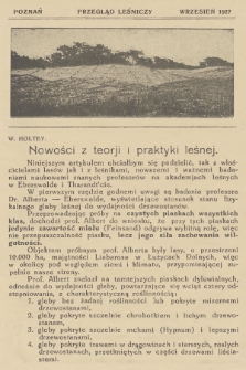 Przegląd Leśniczy. 1927 (Wrzesień) 