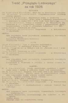 Przegląd Leśniczy : czasopismo miesięczne. 1928, Treść „Przeglądu Leśniczego” za rok 1928