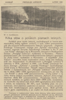 Przegląd Leśniczy. 1928 (Lipiec) 