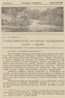 Przegląd Leśniczy. 1928 (Sierpień) 