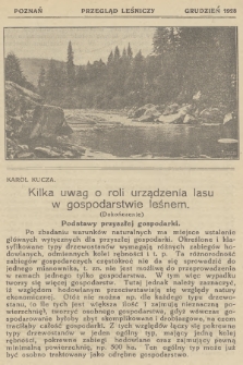 Przegląd Leśniczy. 1928 (Grudzień) 