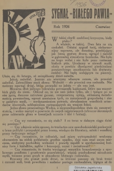 Biały Paw : biuletyn artystyczno-literacki. 1926, [nr 1]