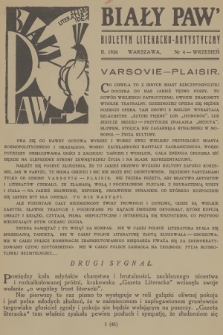 Biały Paw : biuletyn artystyczno-literacki. 1926, nr 4
