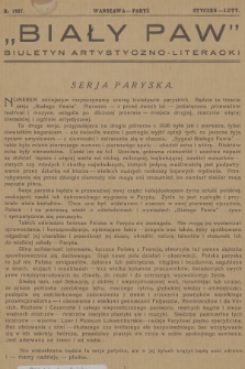 Biały Paw : biuletyn artystyczno-literacki. 1927, [nr 1-2]