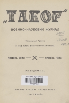 Tabor : voenno-literaturnyj žurnal. 1933, spis treści