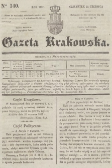 Gazeta Krakowska. 1837, nr 140