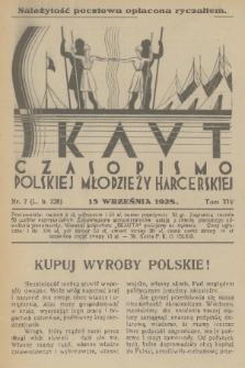 Skaut : czasopismo polskiej młodzieży harcerskiej. T.14, 1928, nr 7