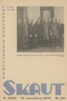Skaut : dwutygodnik młodzieży harcerskiej. T.24, 1937, nr 20