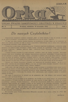 Orka : organ Związku Samopomocy Chłopskiej w Krakowie. R.1, 1945, nr 9