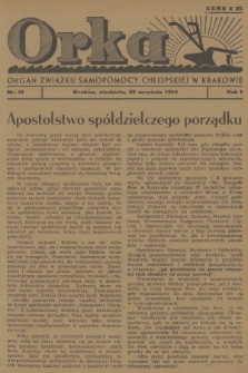 Orka : organ Związku Samopomocy Chłopskiej w Krakowie. R.1, 1945, nr 10