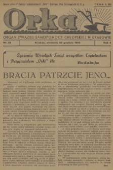 Orka : organ Związku Samopomocy Chłopskiej w Krakowie. R.1, 1945, nr 23