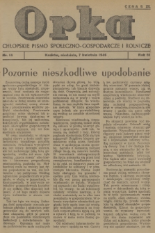Orka : chłopskie pismo społeczno-gospodarcze i rolnicze. R.2, 1946, nr 14