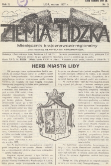 Ziemia Lidzka : miesięcznik krajoznawczo-regionalny. R.2, 1937, nr 3