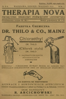 Therapia Nova : miesięcznik naukowy poświęcony lecznictwu. R.1, 1929, № 8