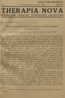 Therapia Nova : miesięcznik naukowy poświęcony lecznictwu. R.2, 1930, № 2