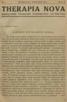 Therapia Nova : miesięcznik naukowy poświęcony lecznictwu. R.2, 1930, № 4