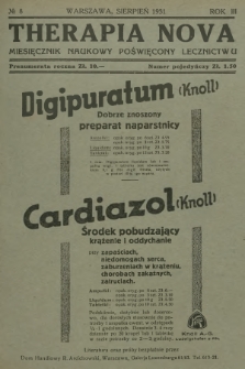 Therapia Nova : miesięcznik naukowy poświęcony lecznictwu. R.3, 1931, № 8