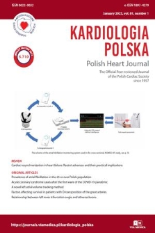 Kardiologia Polska = Polish Heart Journal : the official peer-reviewed journal of the Polish Cardiac Society. Vol. 81, 2023, no. 1