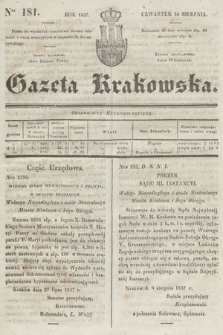 Gazeta Krakowska. 1837, nr 181