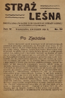 Straż Leśna : miesięcznik Związku Zawodowego Straży Leśnej Rzeczypospolitej Polskiej. R.4, 1925, nr 34