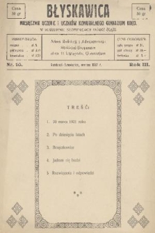 Błyskawica : miesięcznik uczenic i uczniów Komunalnego Gimnazujm Koed. w Roździeniu-Szopieniach Górny Śląsk. R.3, 1931, nr 16