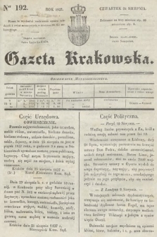 Gazeta Krakowska. 1837, nr 192