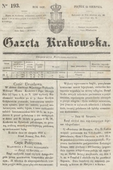 Gazeta Krakowska. 1837, nr 193